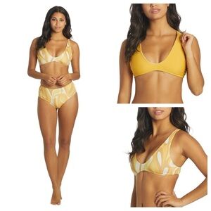 Seea Yellow Abstract Scoop Bikini Set